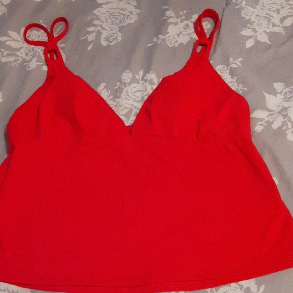 La Blanca Bright Red Swim Tankini Top